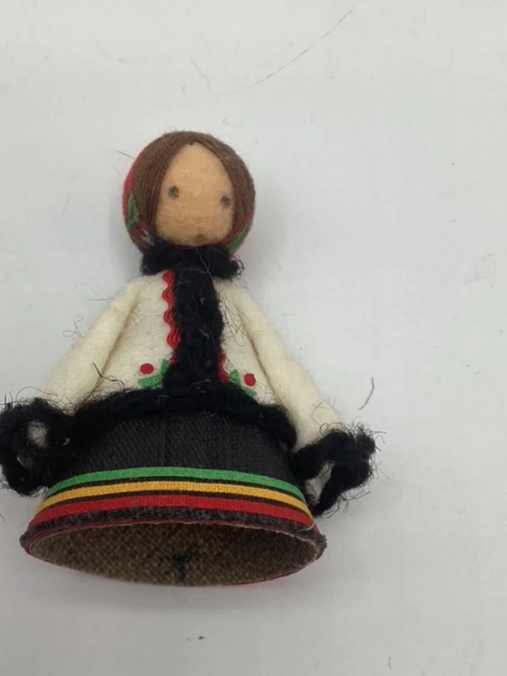 Vintage Miniature Folk Art Dolls Felt & Cloth Traditional Costumes 3.5
